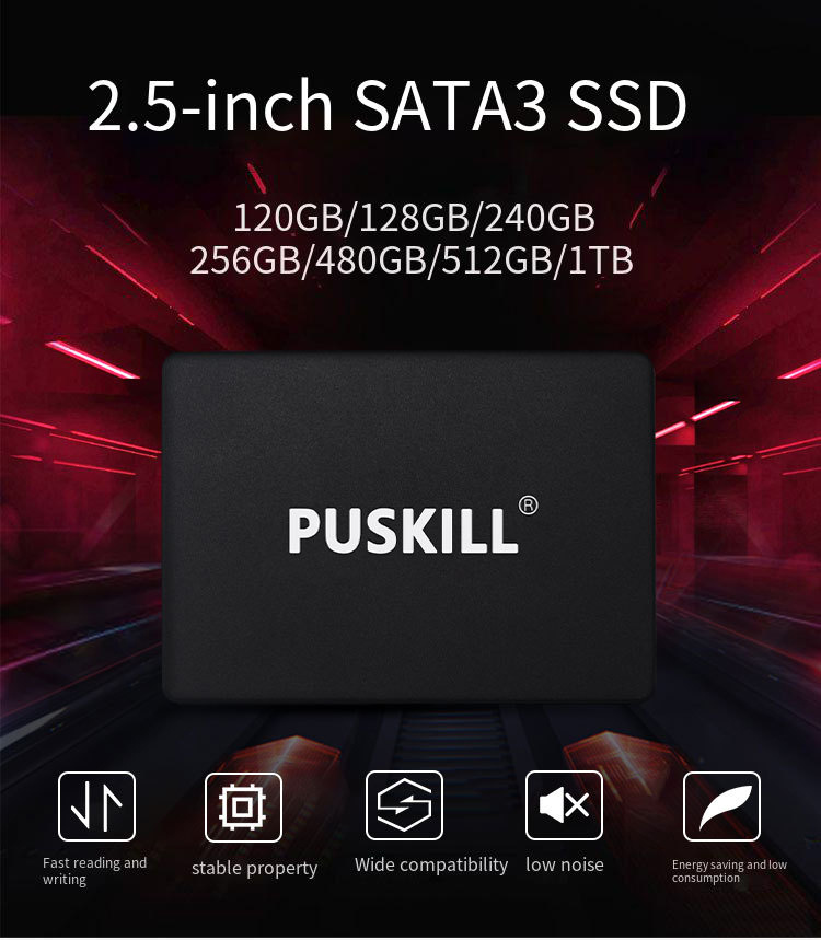 PUSKILL25inchSATA3SSDSolidStateDrives512GB256GB128GBInternalHardDisk520MBs-2014585-1