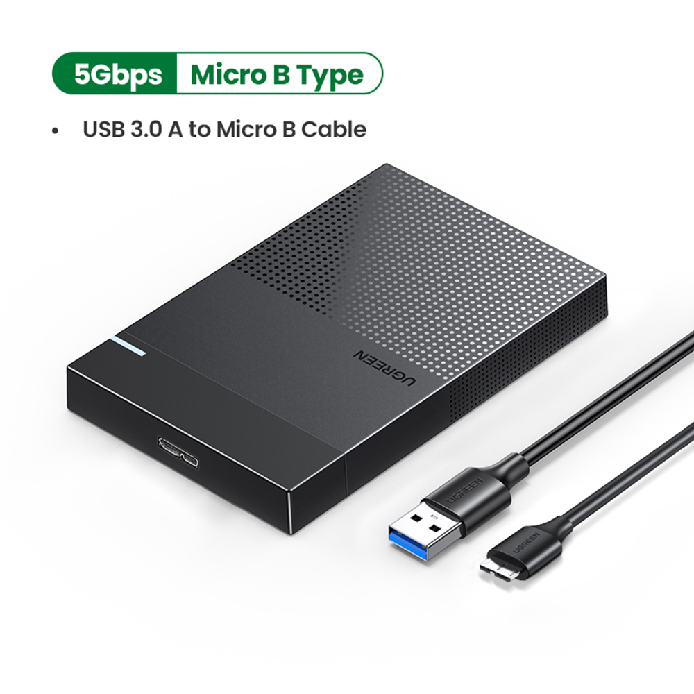 UGREEN25inchSATAHardDriveEnclosureUSB30Micro-B30ExternalSolidStateDiskBox5Gbps6TBMaxHDDSSDMobileHard-1950906-3