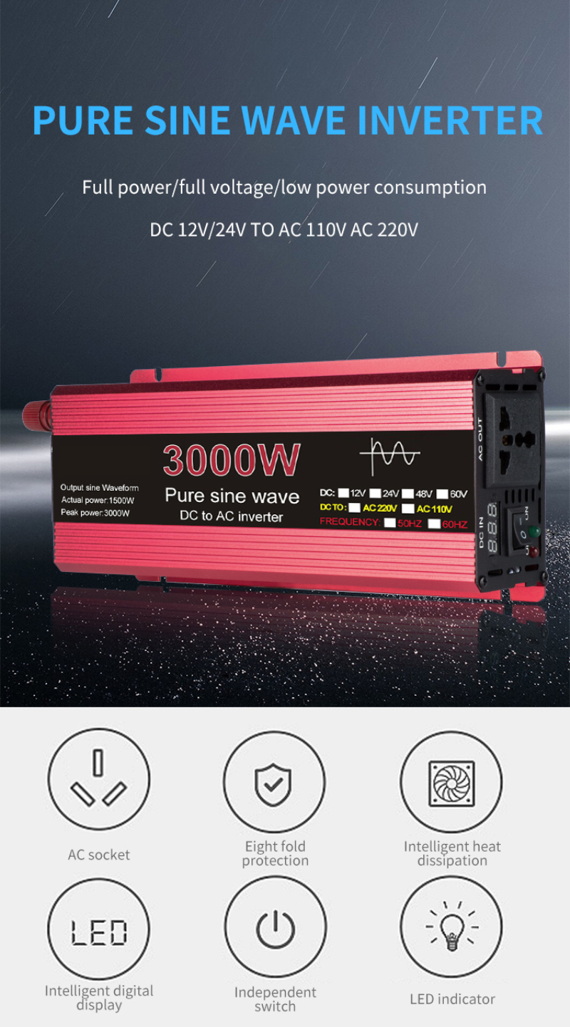 1000W1600W2200W3000WPuresinewaveinverter12v-220vSolarPowerInverter-1978235-7