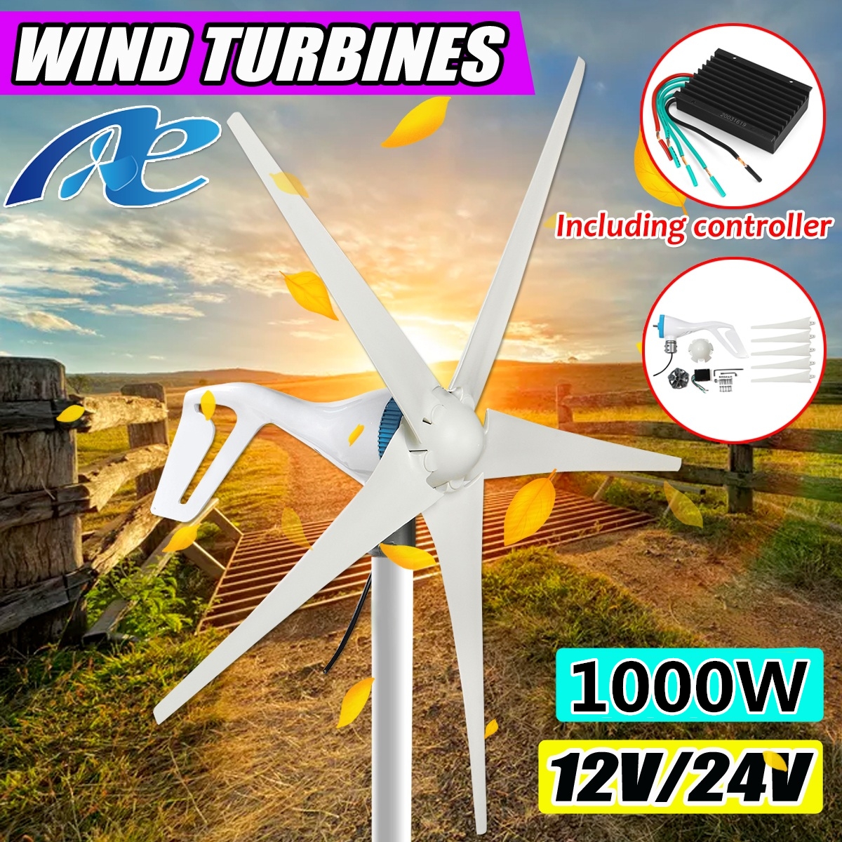 1000WPeak12V24VWindTurbine5BladeWindGeneratorTurbineWindTurbineWithController-1791057-1