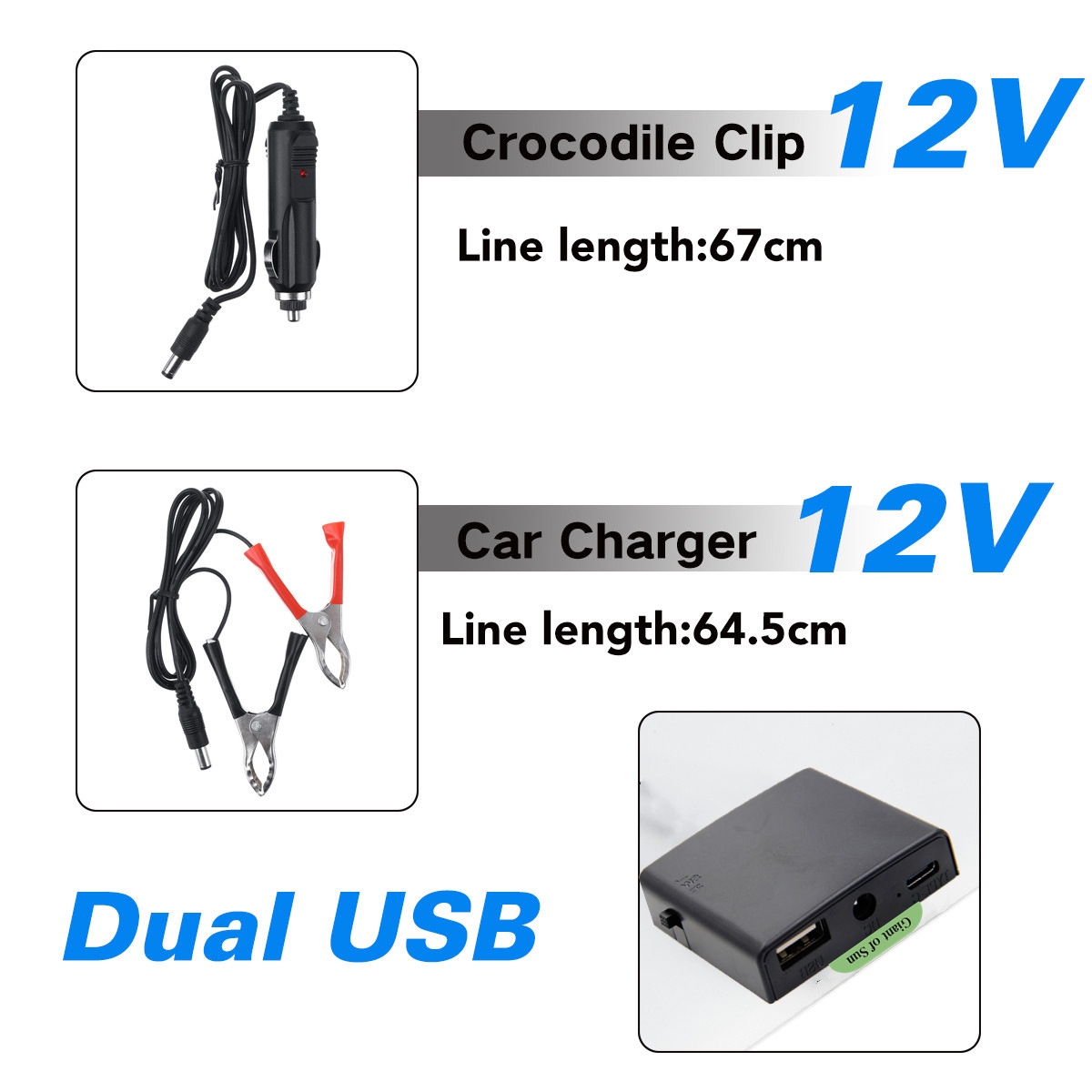 100WMax50WBatteryDualUSBChargerSolarPanelControllerWClipKitsMotorhomeBoatsCar-1847884-5