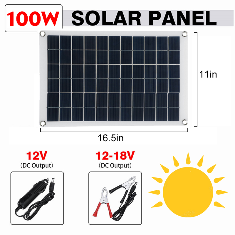 100WSolarPanelKit12VBatteryCharger10-100ALCDControllerForCaravanVanBoat-1822095-5