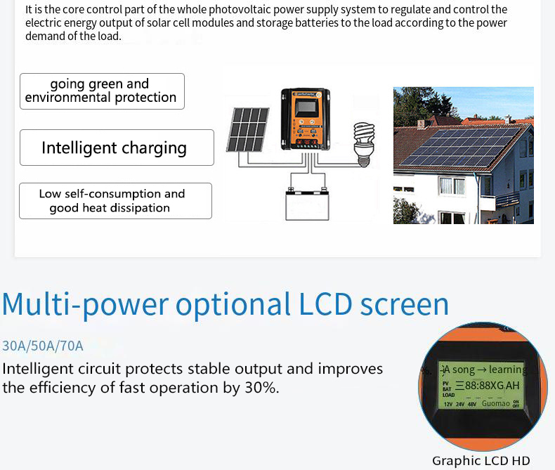 12V24VEfficientPWMSolarController30A50A70AforOff-GridSystemsDurableABSandAluminiumAlloyConstruction-1994807-3