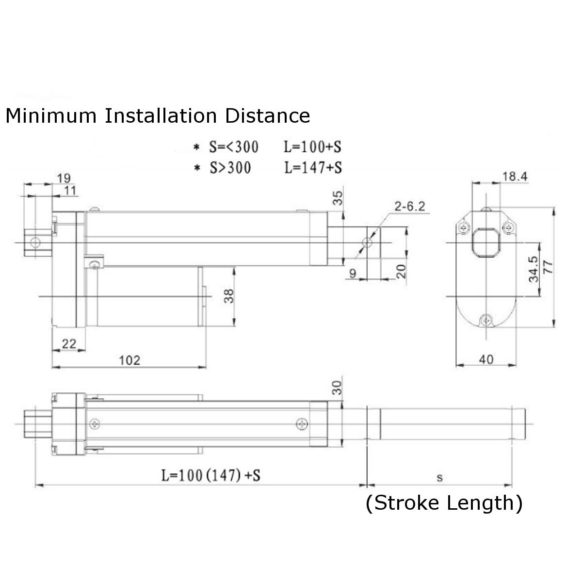 1500N12V4681012141618inchLinearActuatorAdjustableActuatorTorOpenerLinearActuatorMotor-1115476-5