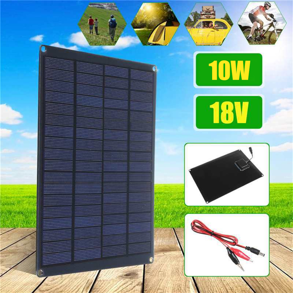 18V10WMonocrystallineSolarPanelChargerHighEfficiencyPerfectforOutdoorCampingandHikingCarEmergencyPow-1994491-1