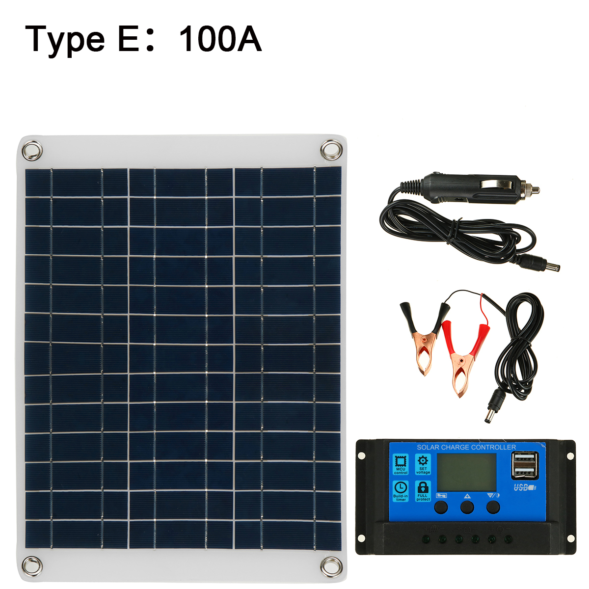 20W12V5VPolycrystallineSolarPanelKitBatteryChargerPortableSolarPanelforCarBoatVan-1910550-11