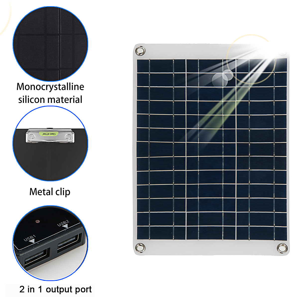 20W12V5VPolycrystallineSolarPanelKitBatteryChargerPortableSolarPanelforCarBoatVan-1910550-6