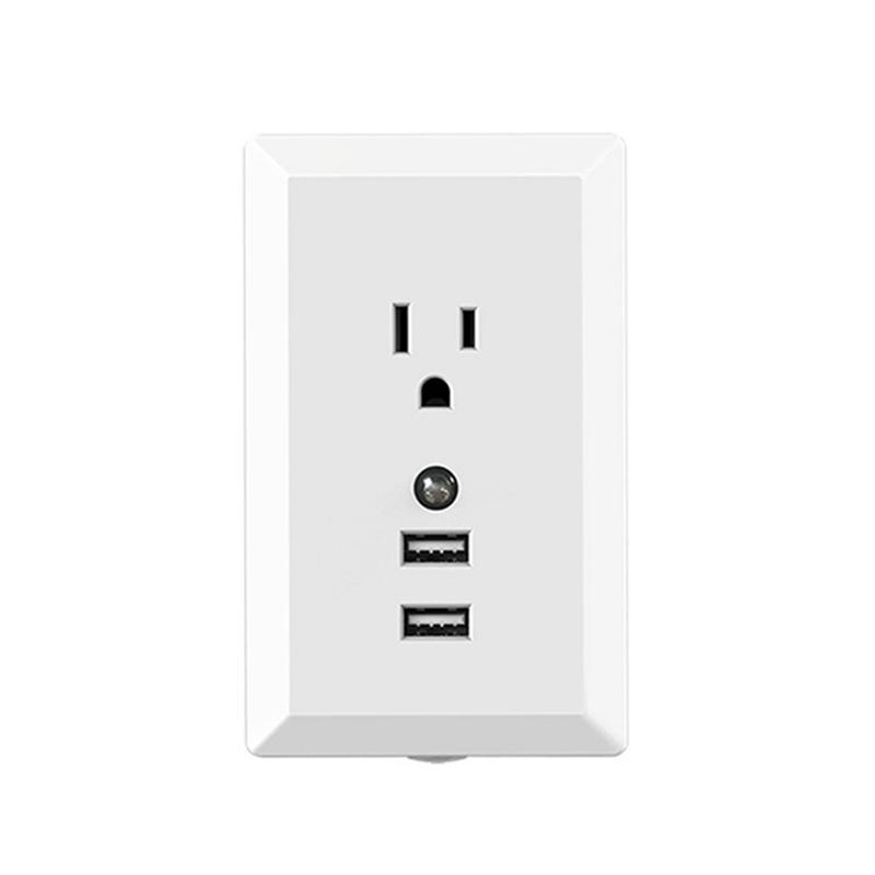 24AFastChargingIntelligentCharger3In1USPlugSmartUSBWallSocketWithLED-1241412-1