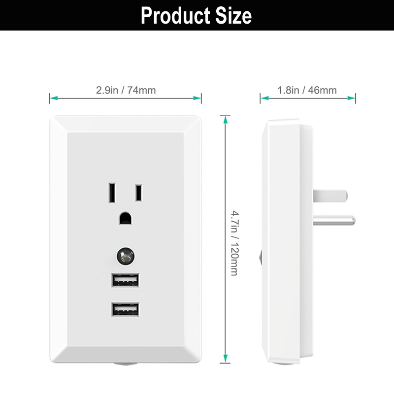 24AFastChargingIntelligentCharger3In1USPlugSmartUSBWallSocketWithLED-1241412-3