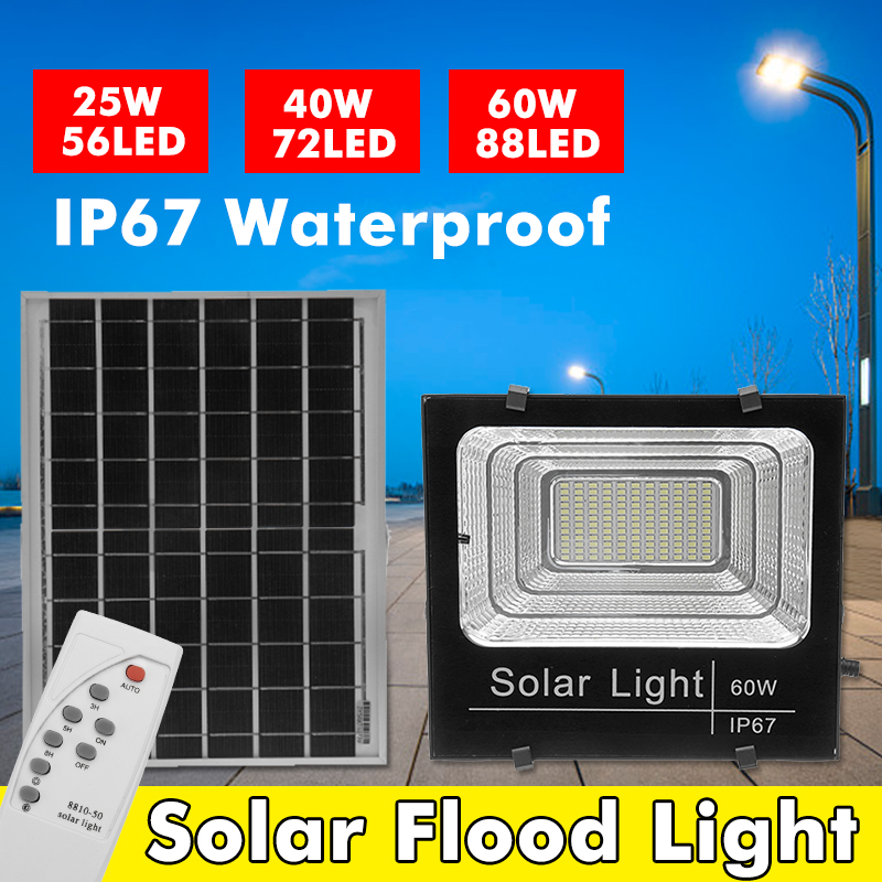 25w40w60wSolarFloodLightSolarLEDSpotlightWManualRemoteControlSolarPanelIP67Waterproof-1524300-1