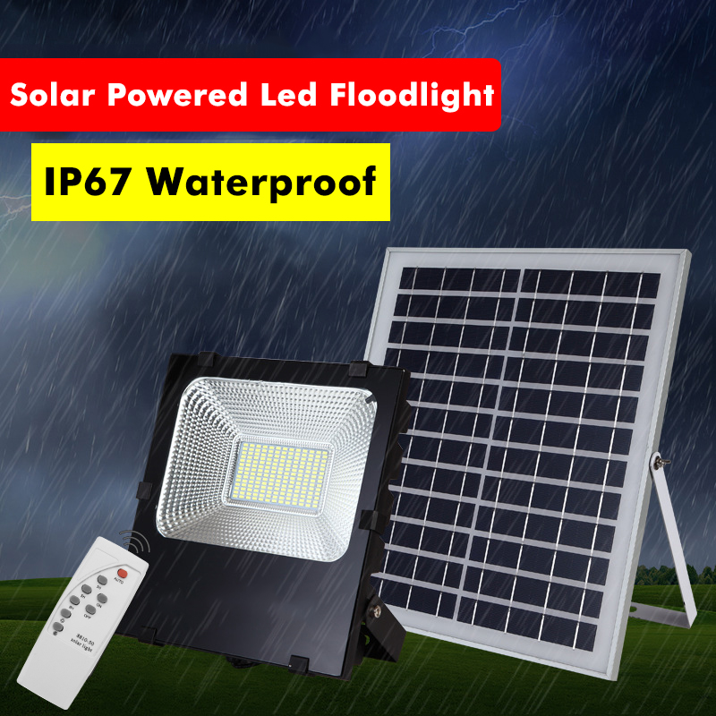 25w40w60wSolarFloodLightSolarLEDSpotlightWManualRemoteControlSolarPanelIP67Waterproof-1524300-2