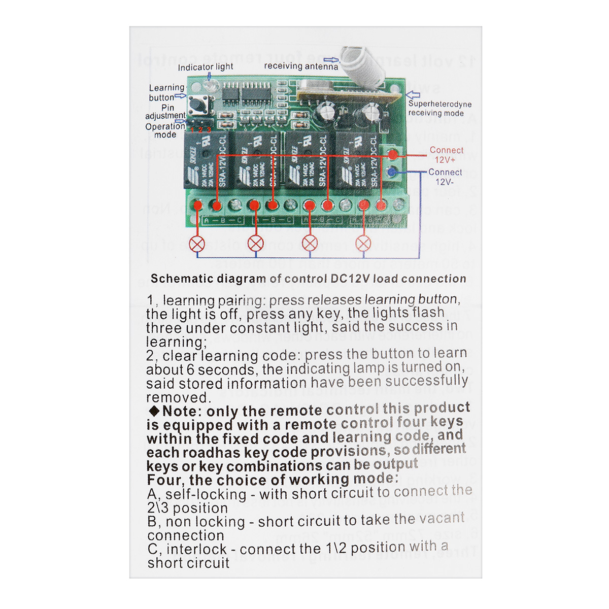 2Transmitter12V4CHChannelRelayRFWirelessRemoteControlSwitchReceiver-1777799-12