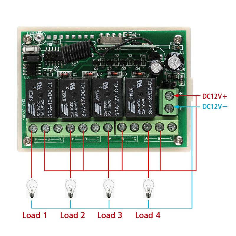 2Transmitter12V4CHChannelRelayRFWirelessRemoteControlSwitchReceiver-1777799-8