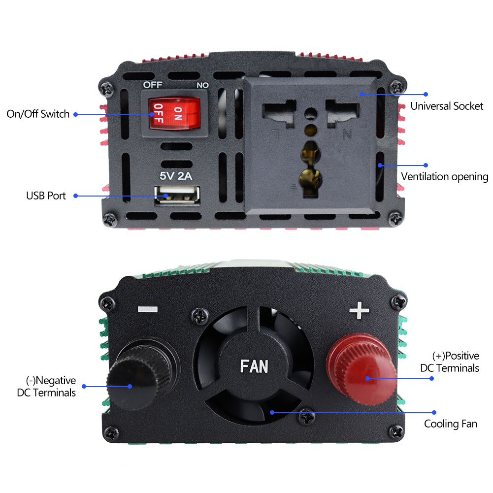 3000WPowerInverterDC12V24VToAC110V220VTransformerwithUSBUniversalSocketChargeforRVModifiedSineWaveGr-1985761-8