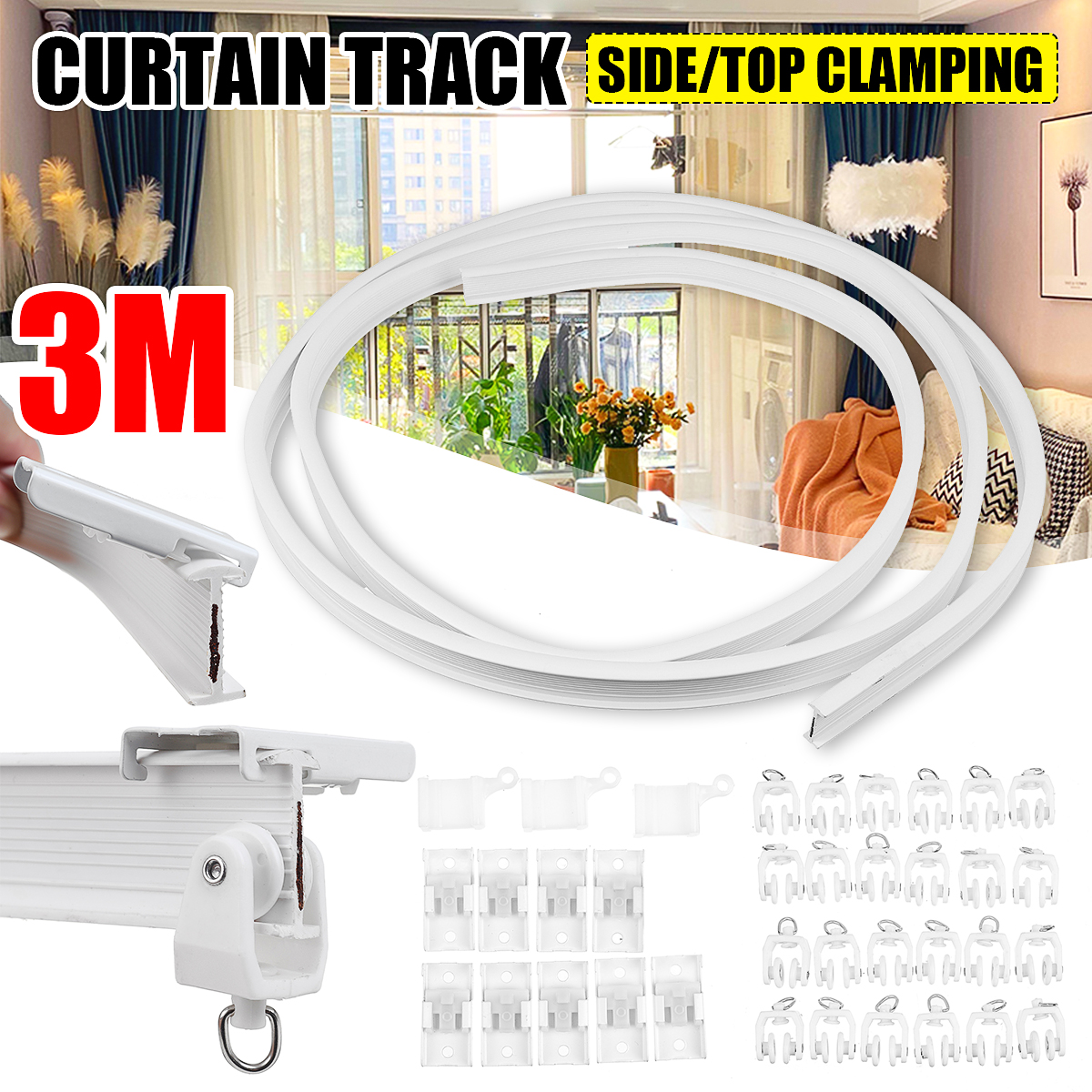 3MFlexibleCeilingCurtainTrackBendableWindowRodRailStraightCurveShower-1845744-2