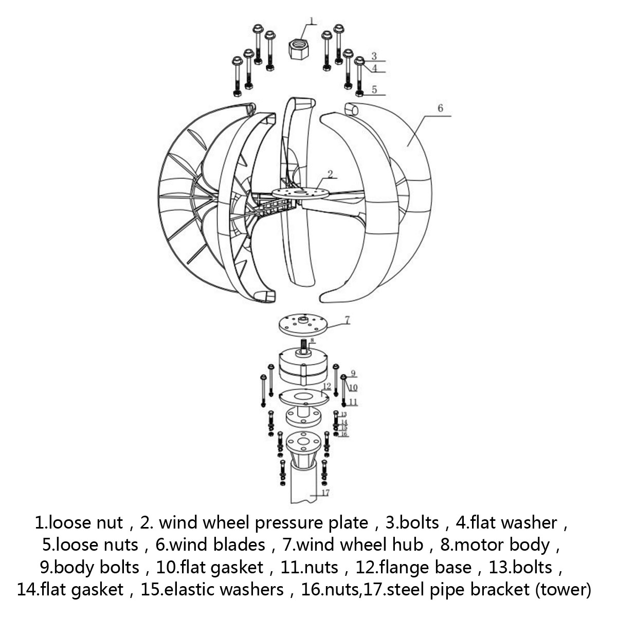 400W12V24V5BladesLanternsWindTurbineGeneratorVerticalAxisWindmillWithController-1547040-5