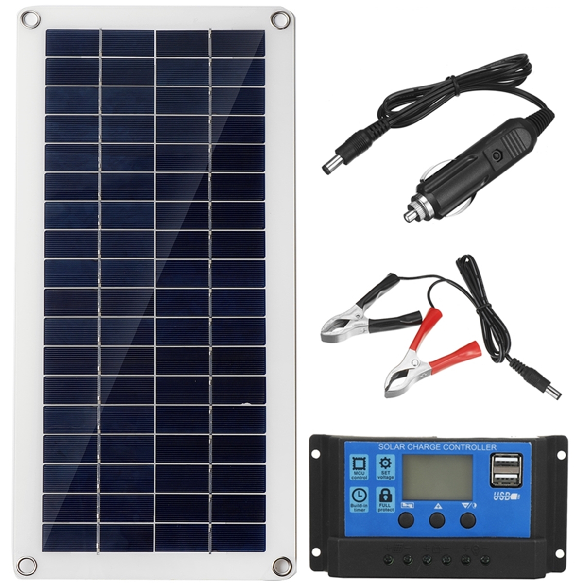 40W12VSolarPanelKit60A100ABatteryChargerControllerCampingRVCaravanBoat-1918504-1