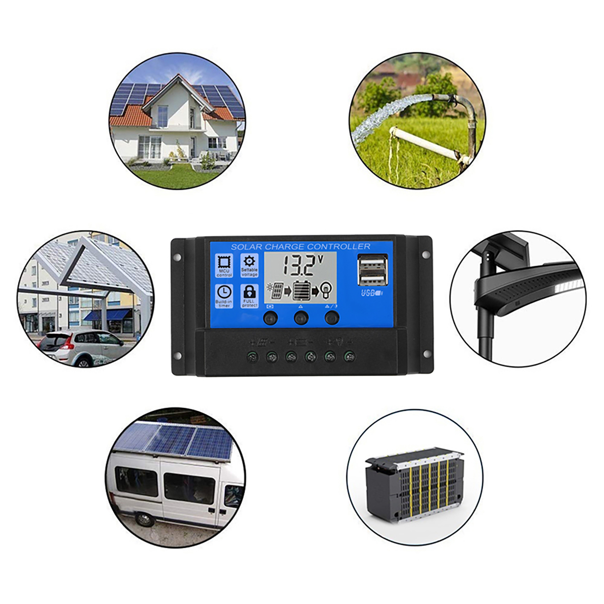 40W12VSolarPanelKit60A100ABatteryChargerControllerCampingRVCaravanBoat-1918504-6