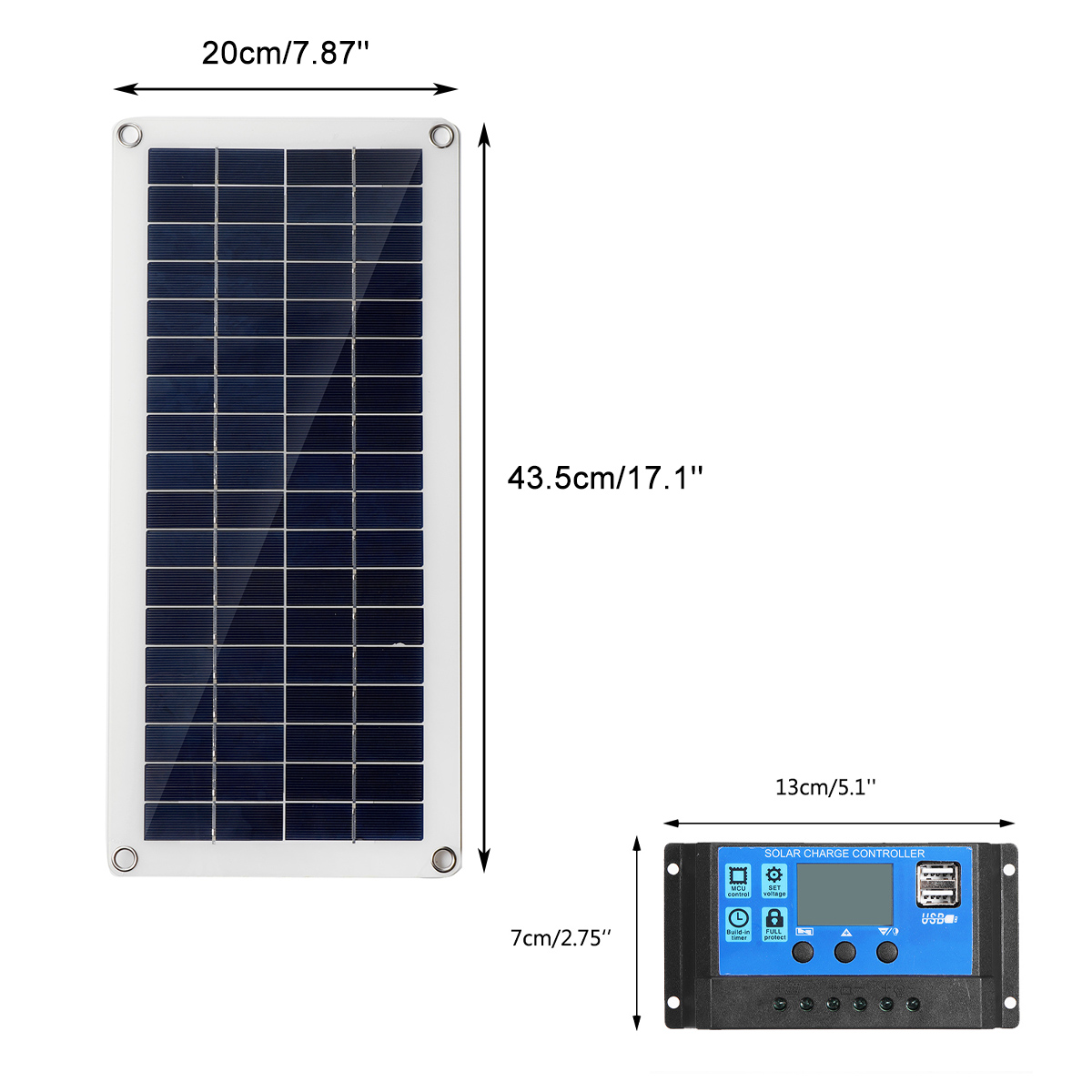 40W12VSolarPanelKit60A100ABatteryChargerControllerCampingRVCaravanBoat-1918504-7