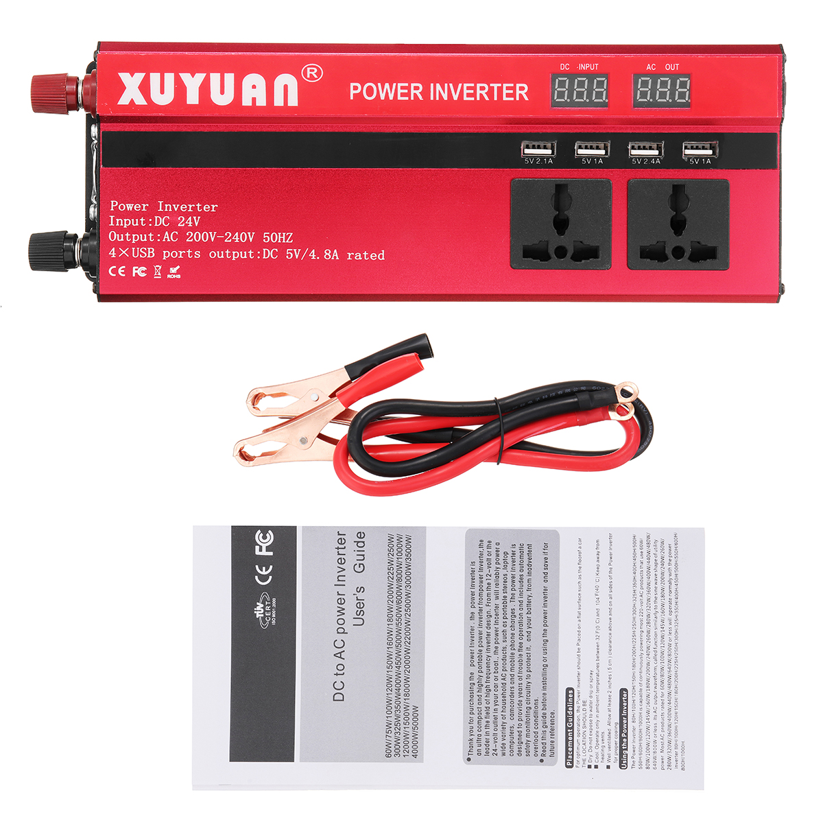 5000W12V24VDCto110V220VACSolarPowerInverterLEDModifiedSineWaveConverterRed-1287104-6