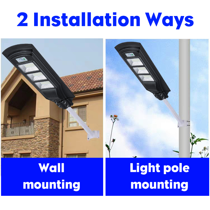 50100150LEDSolarPoweredLightWallStreetLampSensorFloodlightIP65Waterproof-1500043-8