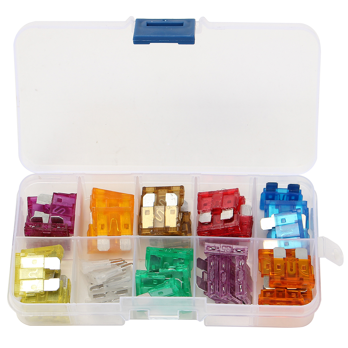 50Pcs3A-40AColourMediumBladeFusesAssortmentKit-10Sizes-1090646-2