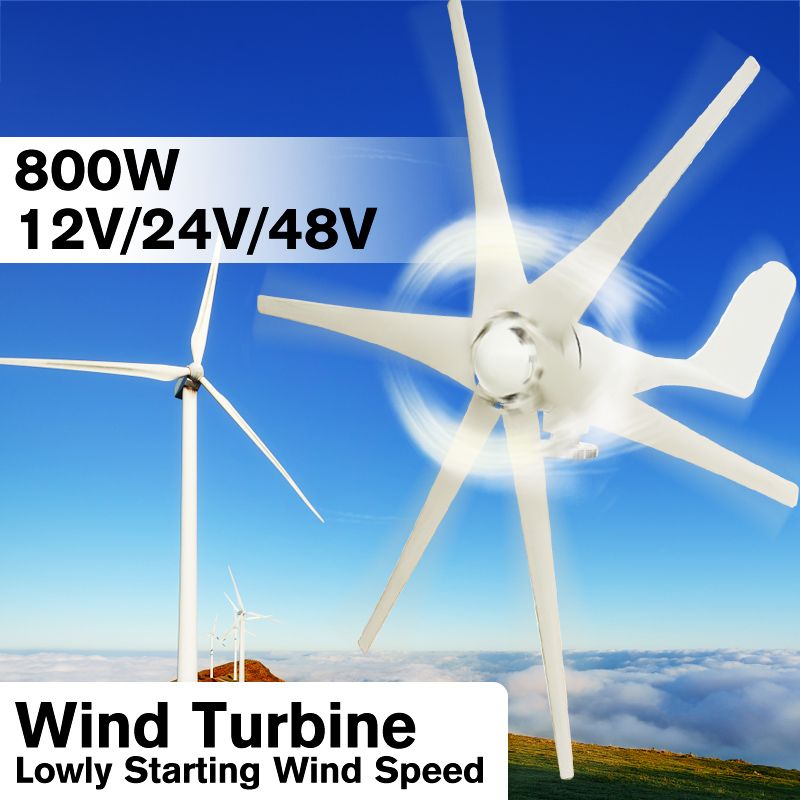 800WPeak6Blades12V24V48VHorizontalWindTurbineGeneratorResidentialHomeWindPowerGenerator-1289825-1