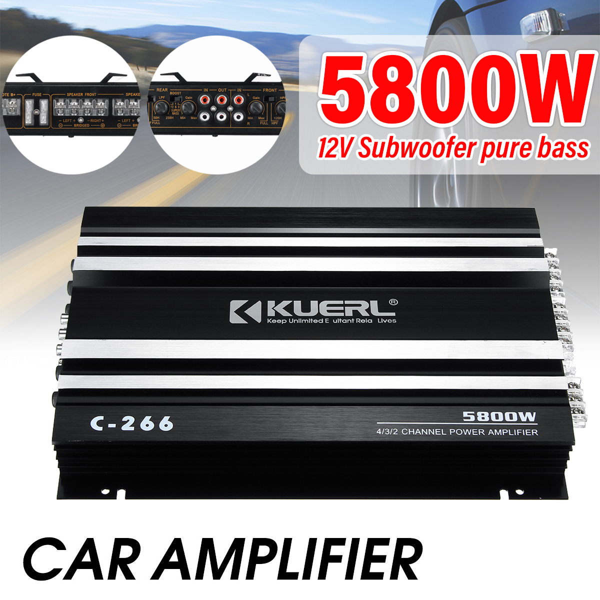 DC12V5800W4ChannelBassPowerAmplifierNondestructiveSupport4Speakers-1420127-1