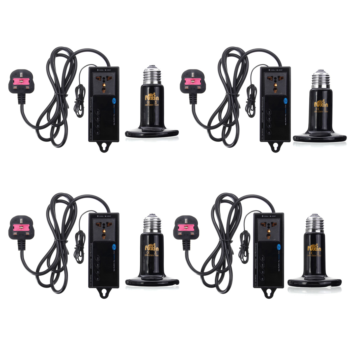 E27DigitalReptileThermostatHeatingControlwith220V75mmDiaCeramicHeatEmitterLampBulbs-1263068-1