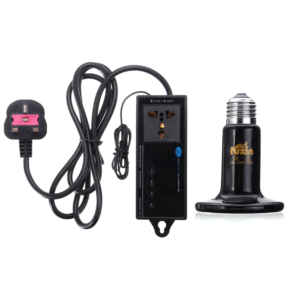 E27DigitalReptileThermostatHeatingControlwith220V75mmDiaCeramicHeatEmitterLampBulbs-1263068-4