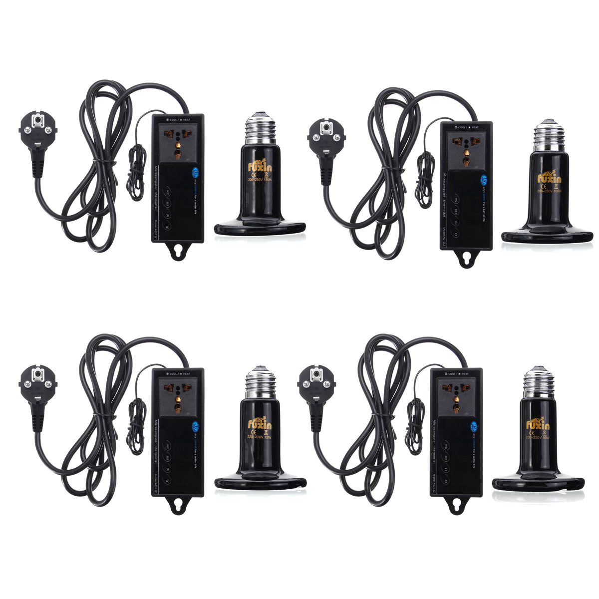 E27DigitalReptileThermostatHeatingControlwith220V75mmDiaCeramicHeatEmitterLampBulbsEU-1263073-1