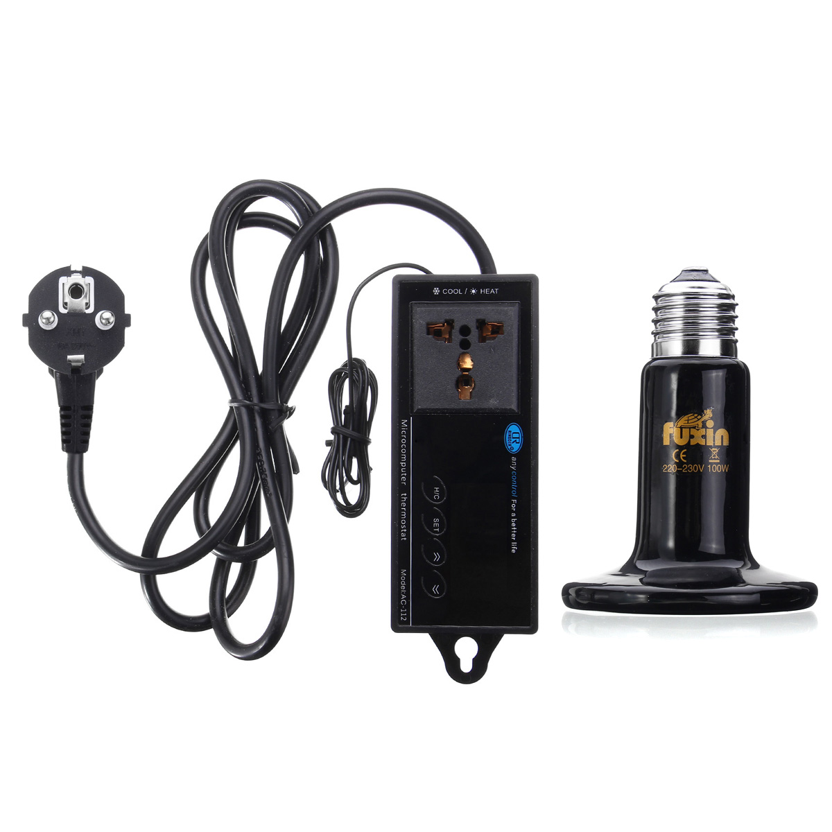 E27DigitalReptileThermostatHeatingControlwith220V75mmDiaCeramicHeatEmitterLampBulbsEU-1263073-5