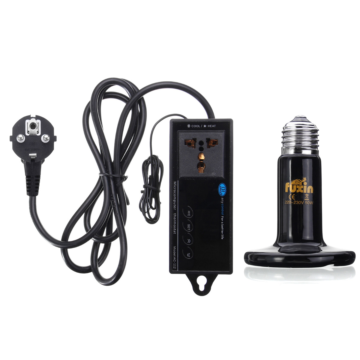 E27DigitalReptileThermostatHeatingControlwith220V75mmDiaCeramicHeatEmitterLampBulbsEU-1263073-7
