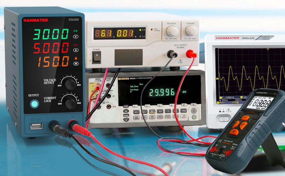 HANMATEKHM305DirectCurrentPowerSupplyDualUSBOutput0-30V0-5APrecisionControlCompactDesignHigh-Efficie-2001550-2