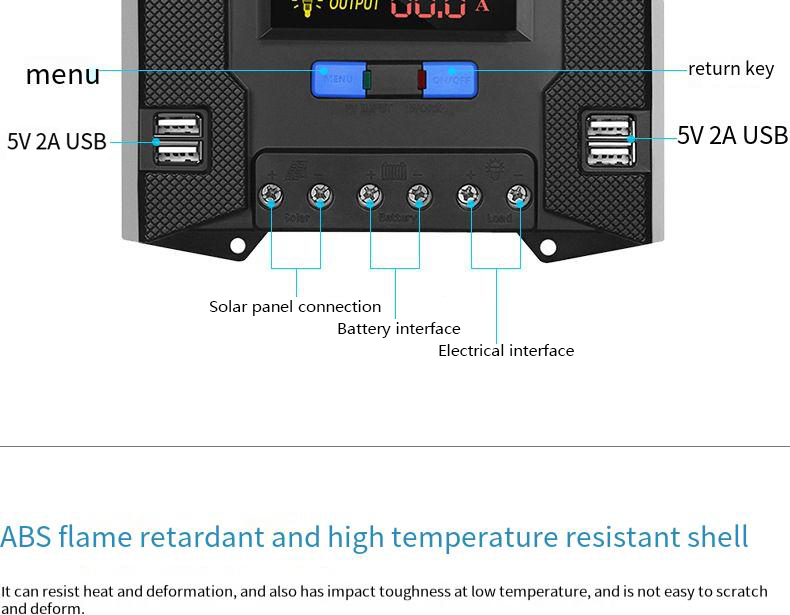 MPPT20-30ASolarController12V24VLCDDisplayDualUSBPortsHighTemperatureResistantABSFlameRetardantCase-1995105-9