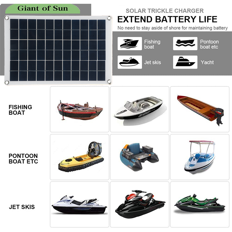 Max100WProtableSolarPanelKitDualDCUSBChargerKitSingleCrystalSemi-flexibleSolarPowerPanelwNone10A30A6-1827862-5