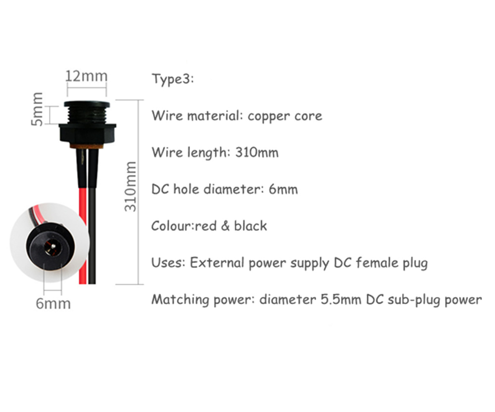 MiniConnectorPlugWithWiresCablesWireTerminalBlockDCPlugConnector-1300328-3