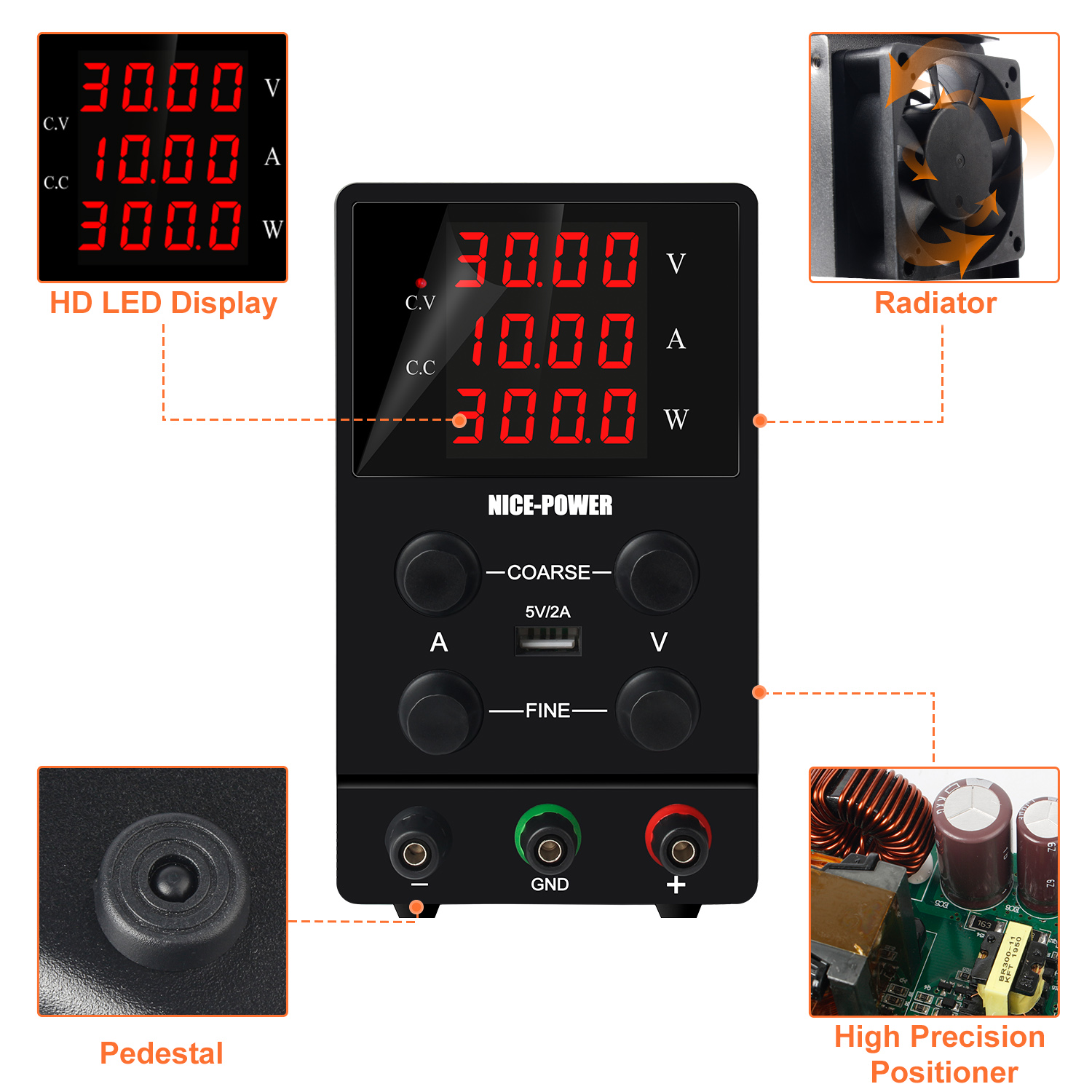 NICE-POWERSPS3010DigitalPowerSupply0-30V0-10AFour-DigitDisplayUSB5V2AAdjustableKnobsStableDCOutput-2000875-4