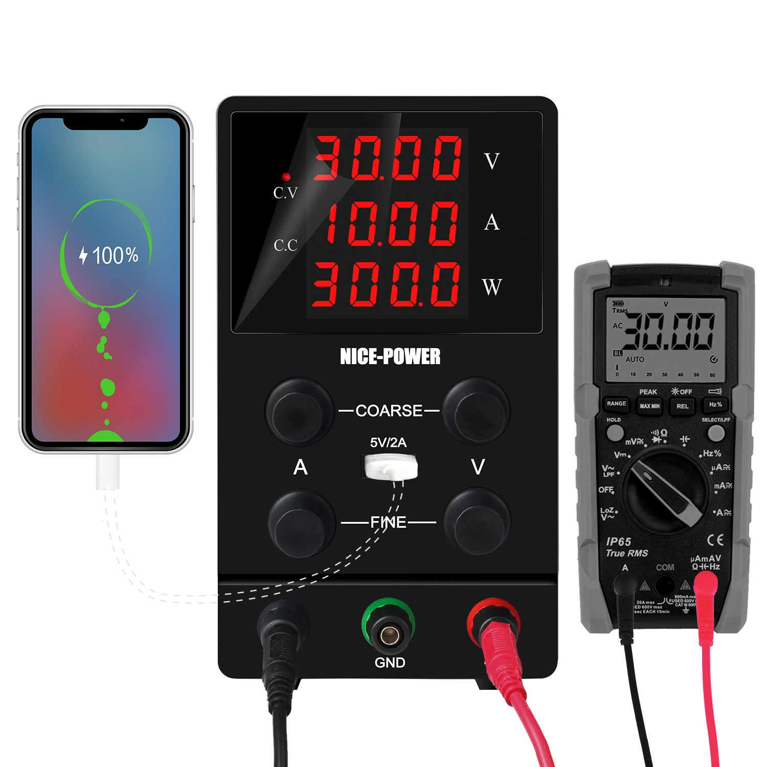 NICE-POWERSPS3010DigitalPowerSupply0-30V0-10AFour-DigitDisplayUSB5V2AAdjustableKnobsStableDCOutput-2000875-8
