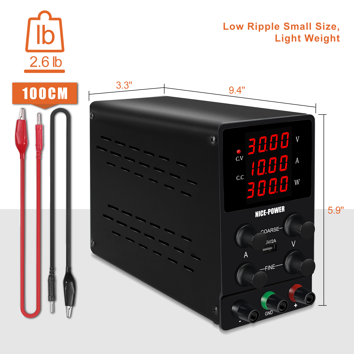 NICE-POWERSPS3010DigitalPowerSupply0-30V0-10AFour-DigitDisplayUSB5V2AAdjustableKnobsStableDCOutput-2000875-9