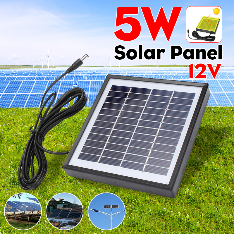 Portable5W12VPolysiliconSolarPanelBatteryChargerForCarRVBoatW3mCable-1449442-1