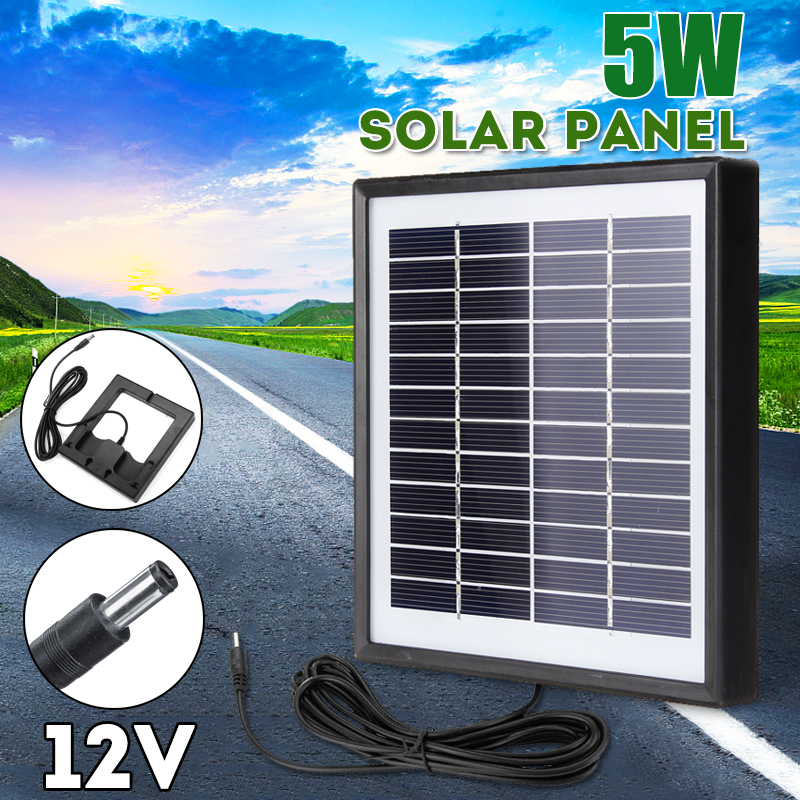 Portable5W12VPolysiliconSolarPanelBatteryChargerForCarRVBoatW3mCable-1449442-2