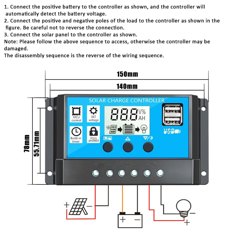 SolarPowerGenerationSystemKitDualUSB18W18VMonoSolarPanel4000WPowerInverterwBluetoothSpeakersandFMRad-1876239-19