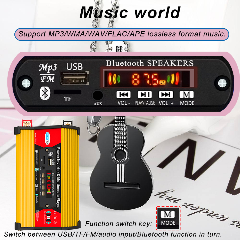 SolarPowerGenerationSystemKitDualUSB18W18VMonoSolarPanel4000WPowerInverterwBluetoothSpeakersandFMRad-1876239-5
