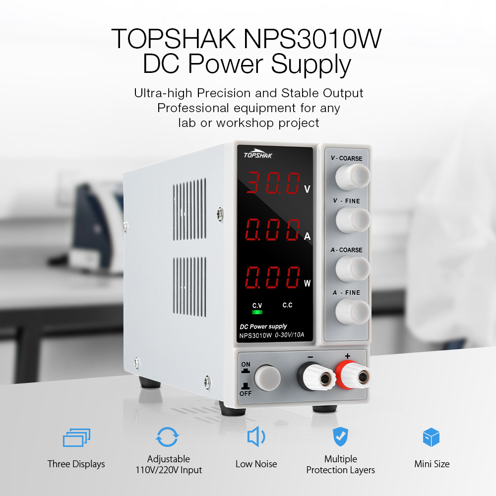 TopshakNPS3010W110V220VDigitalAdjustableDCPowerSupply0-30V0-10A300WRegulatedLaboratorySwitchingPower-1474957-2