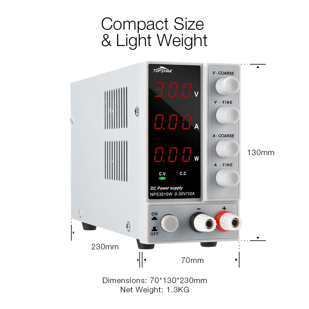 TopshakNPS3010W110V220VDigitalAdjustableDCPowerSupply0-30V0-10A300WRegulatedLaboratorySwitchingPower-1474957-9
