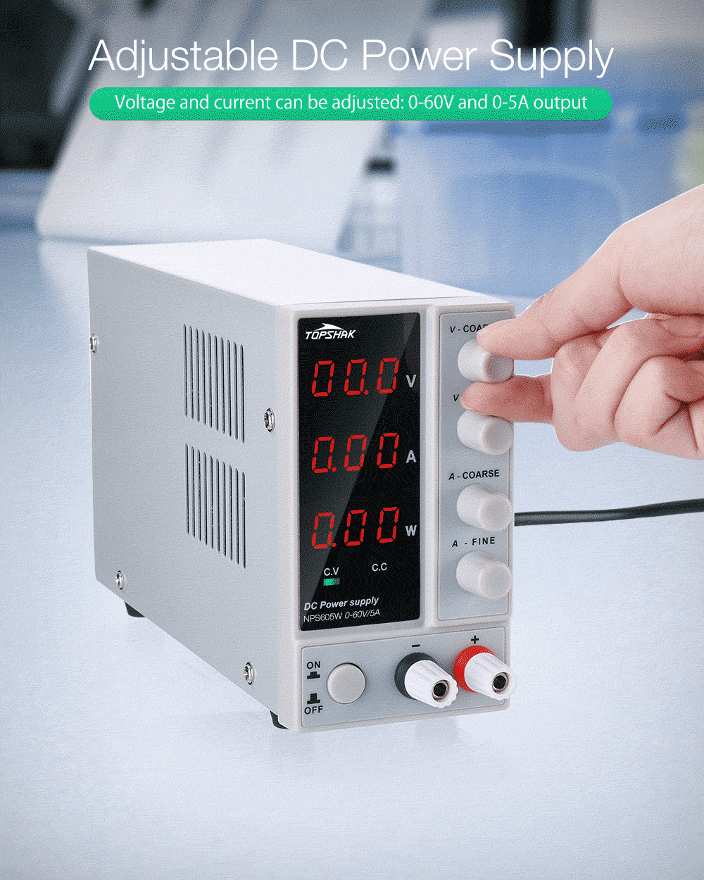TopshakNPS605W110V220V0-60V0-5AAdjustableDigitalDCPowerSupply300WRegulatedLaboratorySwitchingPowerSu-1587471-2