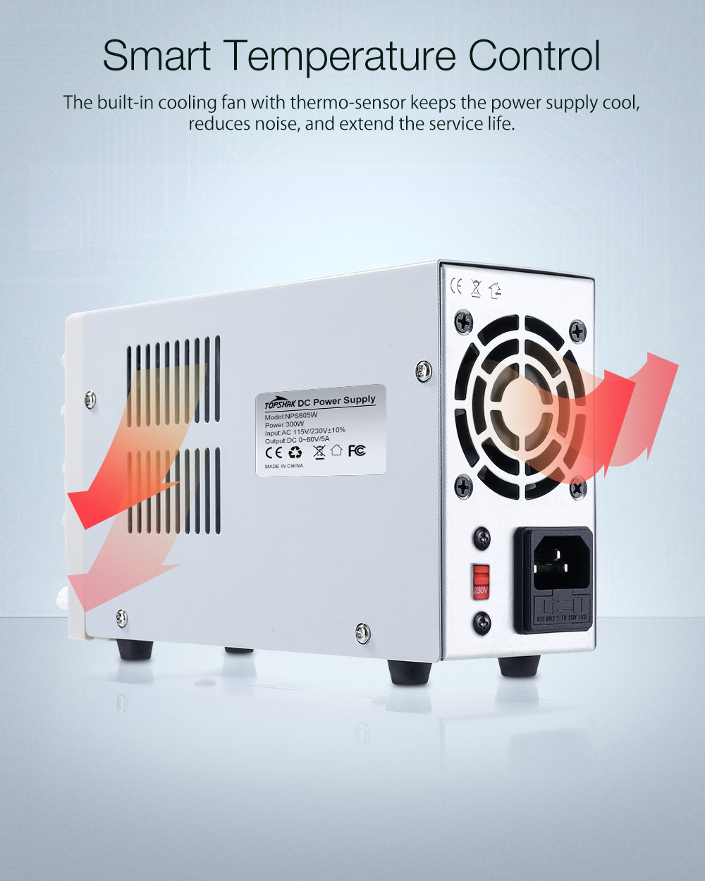 TopshakNPS605W110V220V0-60V0-5AAdjustableDigitalDCPowerSupply300WRegulatedLaboratorySwitchingPowerSu-1587471-7
