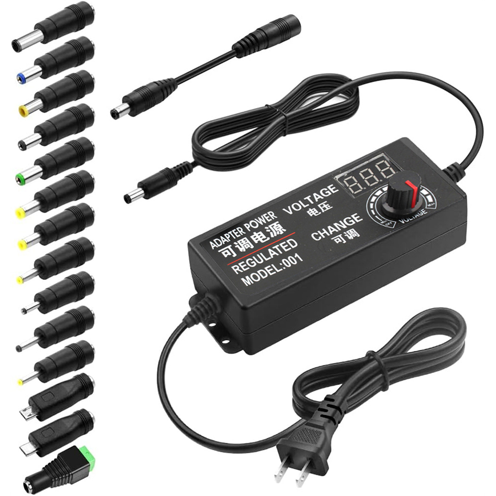 UniversalACtoDCAdapter48WAdjustableVoltage3-24V2AwithLCDDisplay14TipsPolarityConverterBestforHouseho-1996667-1
