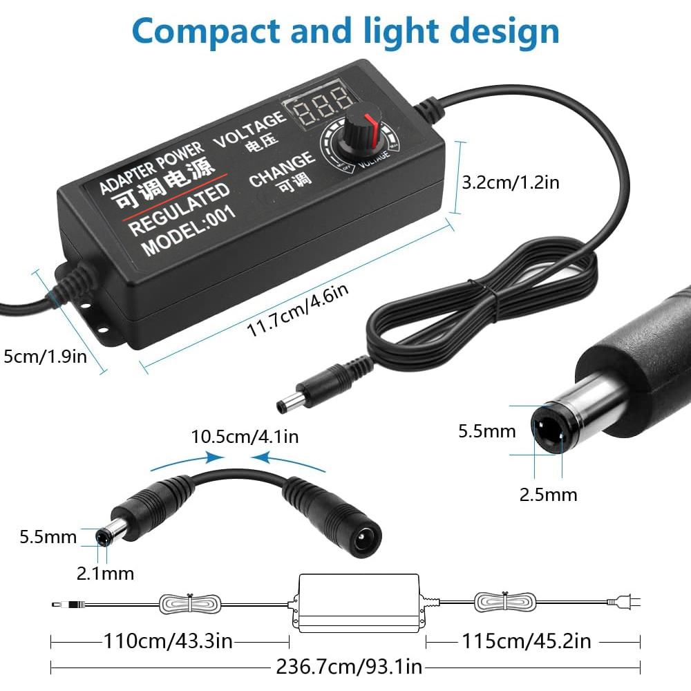 UniversalACtoDCAdapter48WAdjustableVoltage3-24V2AwithLCDDisplay14TipsPolarityConverterBestforHouseho-1996667-3